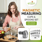Spring Chef Magnetic Measuring Cups & Spoons Set, Strong N45 Magnets, Heavy - Image 3