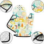 Mid Century Modern Oven Mitts and Pot Holders Sets Washable Oven Gloves Heat - Image 3