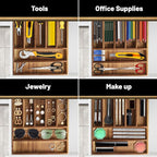 KITEISCAT Acacia Wood Silverware Organizer, Kitchen Utensil Drawer Organizer - Image 7