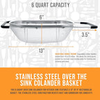 U.S. Kitchen Supply Stainless Steel Colander Strainer - Image 4