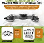 Spring Chef Magnetic Measuring Cups & Spoons Set, Strong N45 Magnets, Heavy - Image 6