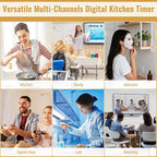Digital Dual Kitchen Timer, 4 Channels Independent Countdown Timer, Large - Image 7