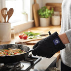 Encasa XO Heat Resistant 100% Cotton Oven Glove & Potholder Set - Image 5