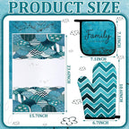 Bencailor 6 Pcs Boho Mountains Kitchen Towels Oven Mitts and Pot Holders Set - Image 3
