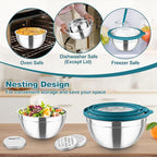 TeamFar Mixing Bowls, Stainless Steel Salad Serving Bowl - Image 5