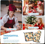 Watercolor Rooster Oven Mitts and Pot Holders Sets Heat Resistant 4Pcs - Image 7