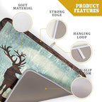 Giwawa Retro Deer Forest Cabin Silhouette Dish Drying Mat Countertop 18x24 Fall - Image 4