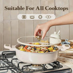 CAROTE 4.5Quart Stock Pot with Lid, Non Toxic Ceramic Soup Pot, Nonstick - Image 5