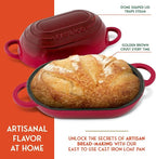 Enameled Cast Iron Bread Oven 2 Qt, Non-Stick Single Loaf Cast Iron Bread Pan - Image 3