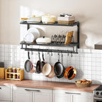 CHOEZON Pot Rack, Wall Mounted Pan Holder, 2-Tier Pot and Pan Organizer - Image 3