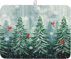 Winter Pines Tree Dish Drying Mats by Kawani