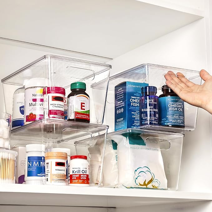 Vtopmart 12 Pack Clear Stackable Storage Bins - Image 6