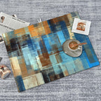 Modern Abstract Art Dish Drying Mat Blue Brown Gradient Painting Geometric - Image 7