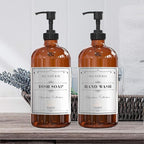 Sunrise Premium, 16 OZ Thick Amber Glass Soap Dispenser - Image 7