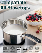Cook N Home Stainless Steel Cookware Sets 10-Piece, Pots and Pans Kitchen - Image 3