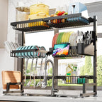 ADBIU Over The Sink Dish Drying Rack Snap-On Design 2 Tier Large Dish Rack) by ADBIU