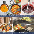 TeamFar Kitchen Utensils, for Nonstick Cookware Frying Flipping Draining - Image 5