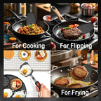2 Pack Silicone Spatula Turner, 600°F Heat Resistant Kitchen Spatula Set - Image 4