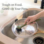 Earth & Mango Magnetic Dish Brush & Scraper, Snaps to Sink, Non-Scratch - Image 4