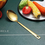 Berglander Gold Cooking Spoon, Stainless Steel Solid Serving Spoon Titanium - Image 2