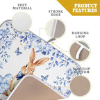 Vintage Microfiber Dish Drying Mat Blue Easter Floral Kitchen Drying Mats - Image 4