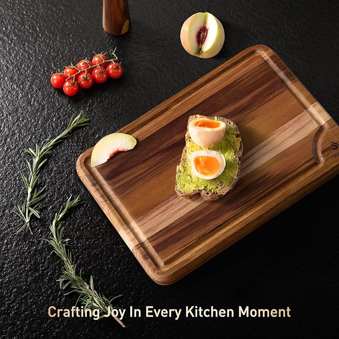 Teak Cutting Board 15inch Non Slip Over Sink Kitchen 2025 First Apartment - Image 9