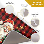 Merry Christmas Santa Claus Red Buffalo Plaid Dish Drying Mat - Image 4