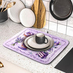 Purple Dish Drying Mats for Kitchen Counter Washable Drying Pad Absorbent - Image 5