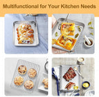 TeamFar Toaster Oven Tray and Rack Set, 9.3’’ x 7’’ x 1’’, Stainless Steel - Image 4