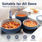 SENSARTE 17 Piece Ceramic Pots and Pans Set, Nonstick Detachable Handle Cookware - Image 6