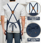 RUVANTI Work Aprons for Men, Oil & Water Repellent, PolyCotton Cross Back - Image 7