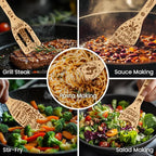 CUTHOLLOW 6PCS Mother's Day Elements Wooden Kitchen Cooking Utensil Set - Image 4