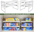 2 Pack Expandable Kitchen Wrap Organizer Rack, Height & Width Adjustable - Image 2