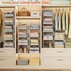 5-Tier Stackable Closet Storage Shelves, Closet Organizers and Storage Basket - Image 7