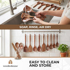 Wooden Spoons for Cooking – 13 Pcs Premium Teak Wooden Utensil Set - Image 6