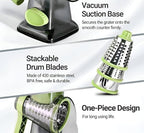 INCITATUS - Cheese Grater Hand Crank - Rotary Cheese Shredder - 3 - Image 7