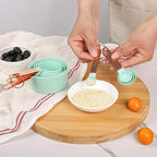 8-Piece Stackable Rose Gold Stainless Steel Handled Measuring Cups and Spoons - Image 7