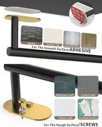 Paper Towel Holder Under Cabinet Black and Gold, Self Adhesive or Wall Mounted - Image 7