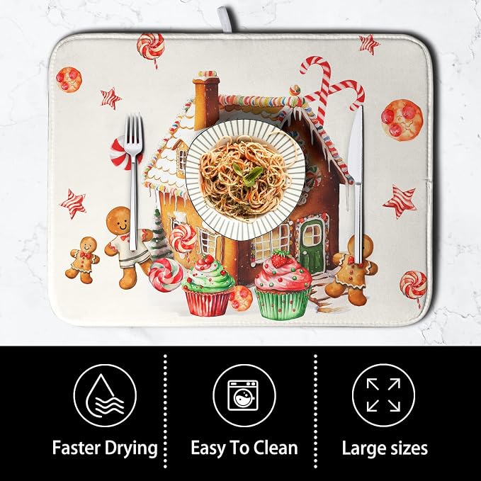 Christmas Gingerbread Man Drying Mat - Image 4