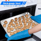E-far Large Baking Sheets, 20”x14” Stainless Steel Cookie Sheet Pans - Image 3