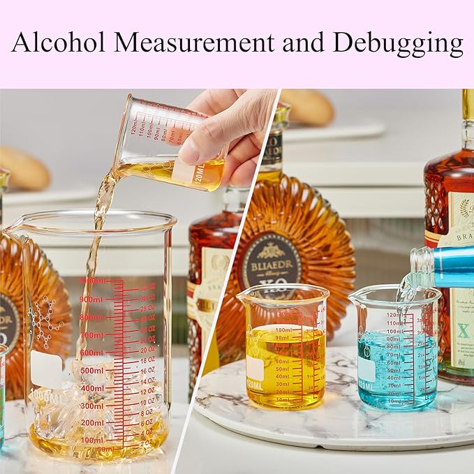 High Borosilicate Glass Measuring Cup-V-Shaped Spout, 120ml Glass Measuring - Image 5