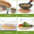 Stackable Space-Saving Set of 5 Nesting Glass Bowls - Image 3