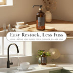 SAVVY & SORTED Amber Glass Dish Soap Dispenser - Image 4
