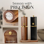 Wooden Salt and Pepper Grinder Set – Refillable Manual Salt and Pepper Mills - Image 3