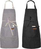 Serrenf 2 Pack Apron, Cooking Kitchen Aprons, Adjustable Bib Apron by serrenf
