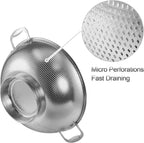 Tiawudi Large 6-Qt Colander, 18/8 Stainless Steel Mesh Strainer - Image 5