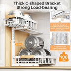PXRACK Under Sink Organizer, Adjustable Height, 2 Tier Pull Out Under Cabinet - Image 6