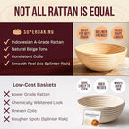 Superbaking 2 pcs Banneton Bread Proofing Basket, Sourdough Starter Kit - Image 2