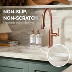 Vine Creations Clear Glass Soap Dispenser, 2 Pack Kitchen Soap Dispenser Set - Image 3