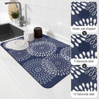 LuxStep Dish Drying Mat Super Absorbent Kitchen Counter Mat Rubber Backing - Image 4